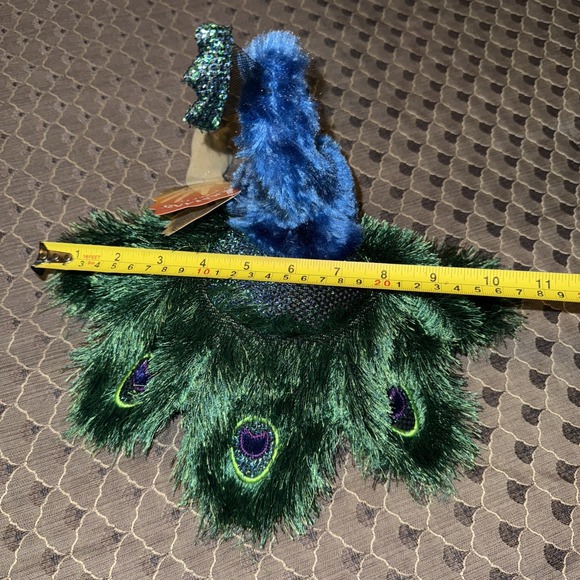 Folkmanis‎ Peacock Hand Puppet 10" Green Blue Feathers New Pretend Comfort - Picture 9 of 10